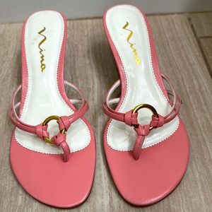 Pink Kitten Heel Sandals